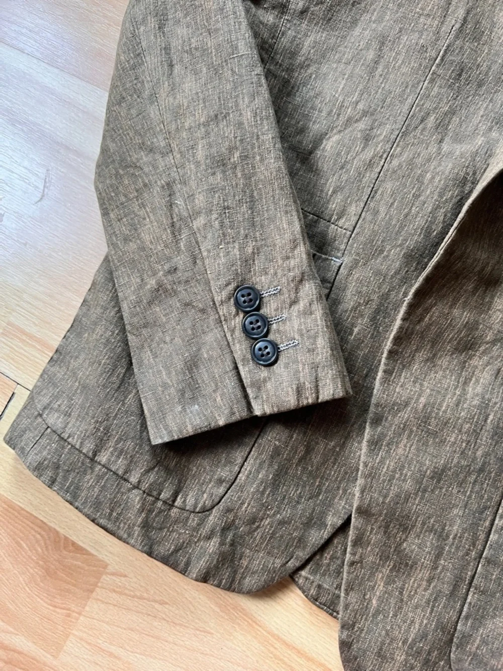 Topshop tobacco medium Brown tan Linen-Blend Blazer - Picture 4 of 13